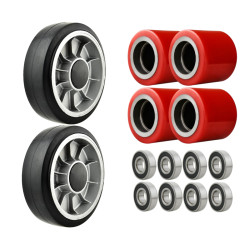 Satz Gummiräder und Rollen...