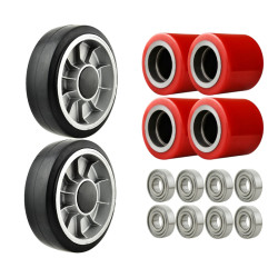 Satz Gummiräder und Rollen...