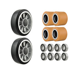 Satz Gummiräder und Rollen...